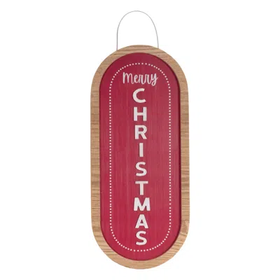 Houzbling Merry Christmas Sign 21"h Mdf/iron In Red