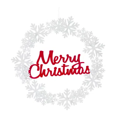 Houzbling Merry Christmas Wreath 19.25"d Iron