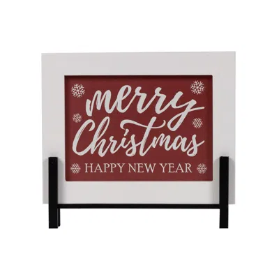 Houzbling Merry Christmas/happy New Year Sign 8.5"l X 7.75"h Mdf/wood In Multi
