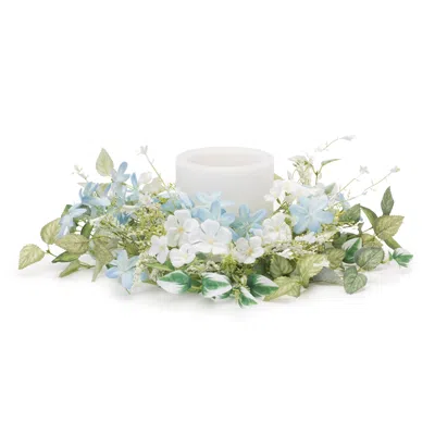 Houzbling Mini Blossom Candle Ring 18"d Polyester (fits A 6" Candle) In Black
