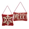 Houzbling Mini Pillow Ornament (set Of 2) 7.5"sq, 9.25"l X 5.75"h Polyester
