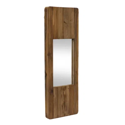 Houzbling Mirror 10"l X 29"h Wood/glass In Brown