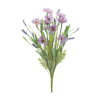 Houzbling Mixed Daisy Bush (set Of 6) 20"h Polyester In Purple