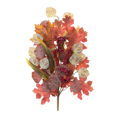 Houzbling Mixed Fall Leaf Stem (set Of 2) 28"h Polyester In Blue
