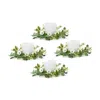 Houzbling Mixed Floral Wreath (set Of 4) 17"d Polyester/plastic
