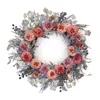 Houzbling Mixed Zinnia Wreath 24"d Polyester/twig