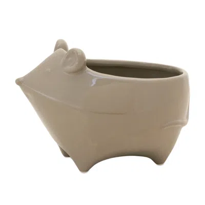 Houzbling Mouse Planter (set Of 4) 6.5"l X 4.75"h Ceramic In Green