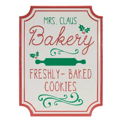 Houzbling Mrs. Claus Bakery Sign 12"l X 16"h Metal