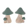 Houzbling Mushroom (set Of 2) 4.25"l X 6.25"h Resin