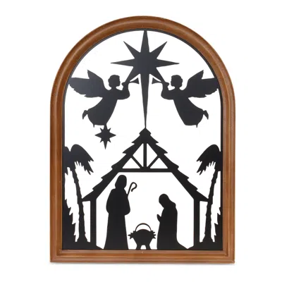 Houzbling Nativity Plaque 12"l X 16"h Metal/mdf