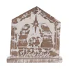 Houzbling O Holy Night Holy Family (set Of 2) 9"l X 9.25"h Mdf
