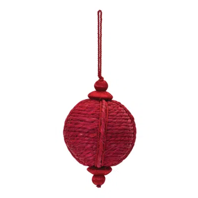 Houzbling Onion Ornament (set Of 4) 4"d X 6"h Jute In Red