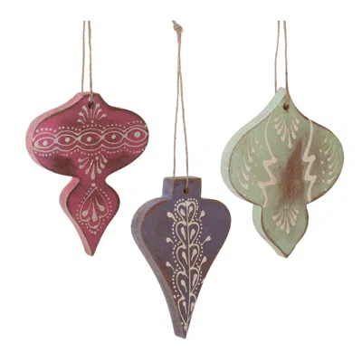Houzbling Ornament (set Of 12) 3.5"h, 4"h, 4"h Mdf