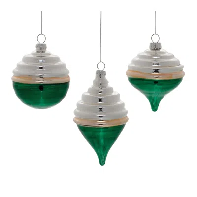 Houzbling Ornament (set Of 12) 3"d, 4"h, 6"h Glass In Animal Print