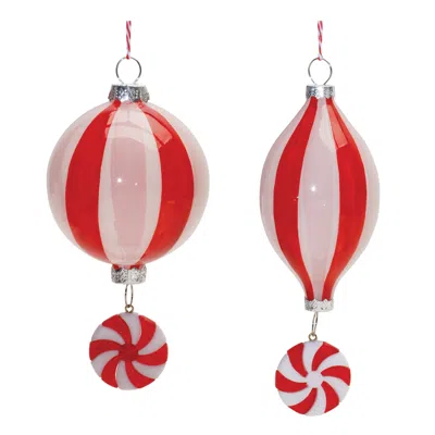Houzbling Ornament (set Of 12) 6"h, 6.5"h Glass In Red