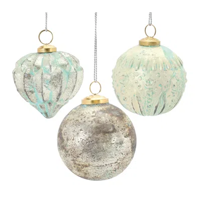 Houzbling Ornament (set Of 6) 4.5"h, 5"h, 5"h Glass In Multi