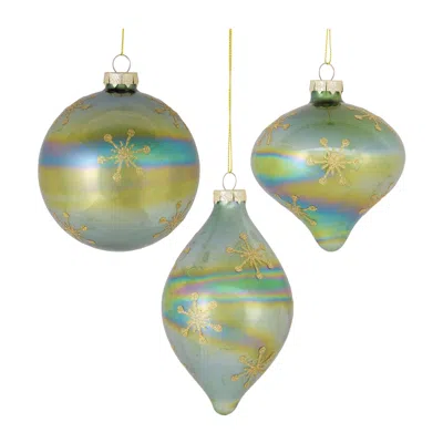Houzbling Ornament (set Of 6) 4".75"h, 4.75"h, 6"h Glass In Multi
