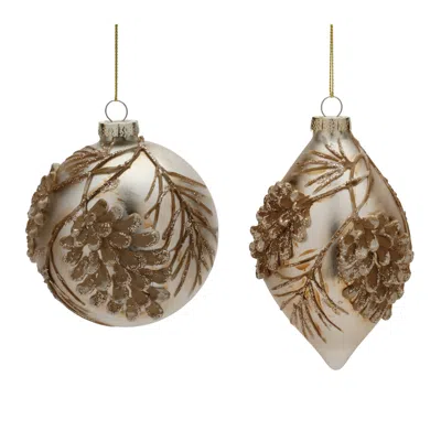 Houzbling Ornament (set Of 6) 4"d, 6"h Glass
