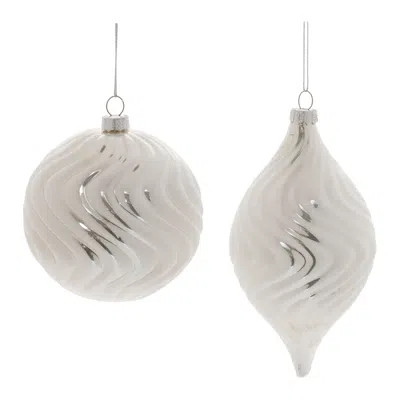 Houzbling Ornament (set Of 6) 4"d, 6"h Glass
