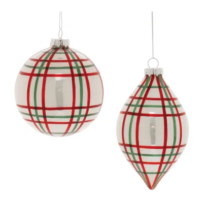 Houzbling Ornament (set Of 6) 4"d, 6"h Glass