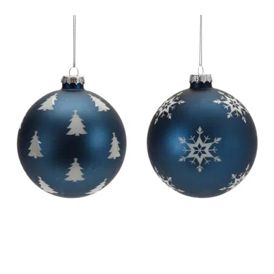 Houzbling Ornament (set Of 6) 4"d Glass