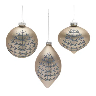 Houzbling Ornament (set Of 6) 4"h, 4"h, 6.25"h Glass