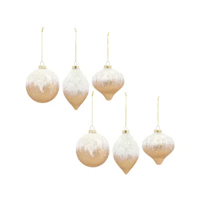 Houzbling Ornament (set Of 6) 5"h, 5"h, 5.75"h Glass