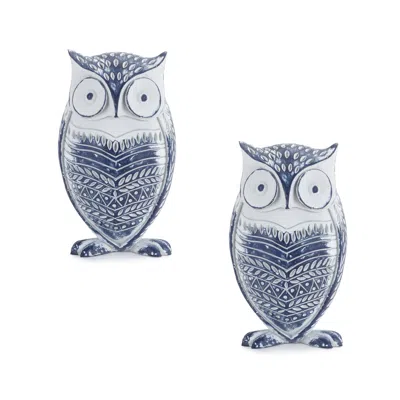 Houzbling Owl (set Of 2) 7"h Resin