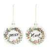 Houzbling Peace And Noel Disc Ornament (set Of 12) 4.25"h Glass