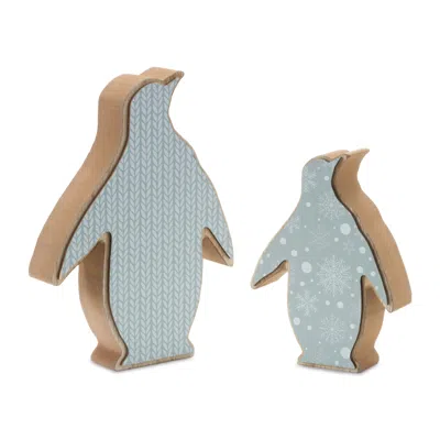 Houzbling Penguin (set Of 2) 6"h, 8"h Wood