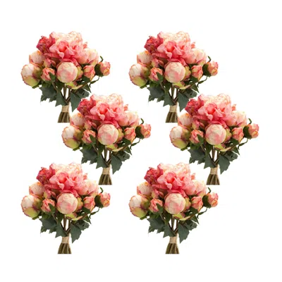 Houzbling Peony Bouquet (set Of 6) 16"h Polyester