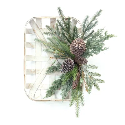Houzbling Pine And Cone Design 16.5"l X 20.5"h Plastic In Green
