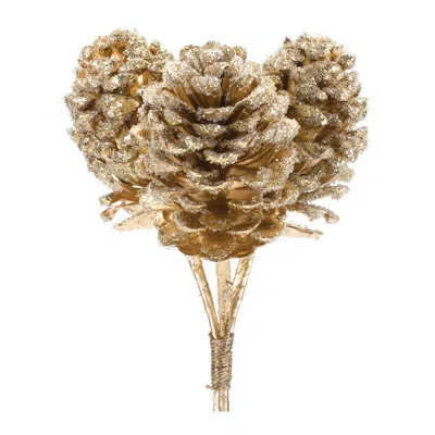 Houzbling Pine Cone Bundle (set Of 6) 10.5"h Plastic In Brown