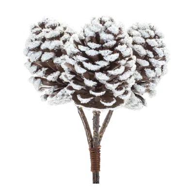 Houzbling Pine Cone Bundle (set Of 6) 11"h Plastic In White
