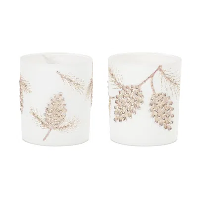 Houzbling Pine Cone Votive Holder (set Of 6) 3.5"h Glass