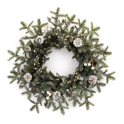 Houzbling Pine Wreath 27"d Plastic In Transparent