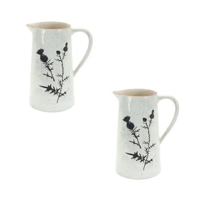Houzbling Pitcher (set Of 2) 10"h Ceramic In Black