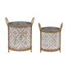 Houzbling Planter (set Of 2) 7.5"d X 10.75"h, 9"d X 12.75"h Metal