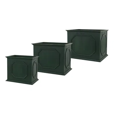 Houzbling Planter (set Of 3) 13"l X 11.25"h, 15.5"l X 12.25"h, 18"l X 13.25"h Wood In Black