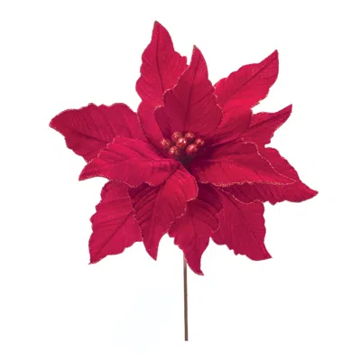 Houzbling Poinsettia Stem (set Of 2) 24"h Polyester