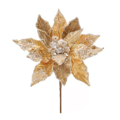 Houzbling Poinsettia Stem (set Of 2) 28"h Polyester In Neutral