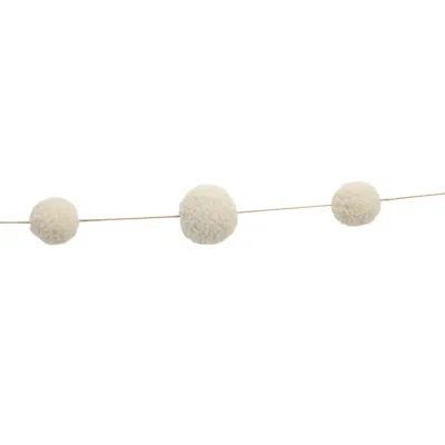 Houzbling Pom Pom Garland (set Of 2) 6'l Polyester In Burgundy