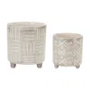 Houzbling Pot (set Of 2) 4.25"d X 4.5"h, 5.5"d X 6"h Dolomite