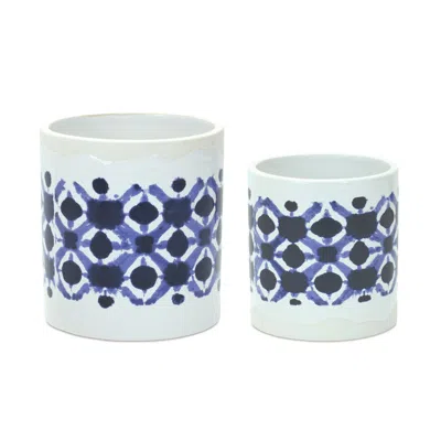 Houzbling Pot (set Of 2) 4.5"d X 5"h, 5.5"d X 6"h Ceramic In Pink