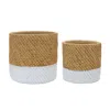 Houzbling Pot (set Of 2) 7.5"d X 7.25"h, 9.5"d X 9"h Cement