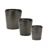 Houzbling Pot (set Of 3) 5.25"d X 5.75"h, 6.25"d X 7"h, 7.5"d X 8.25"h Metal