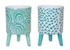 Houzbling Pot With Legs (set Of 2) 3.75"d X 6"h Dolomite