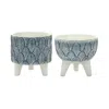 Houzbling Pot W/legs (set Of 2) 5.25"d X 5.25"h, 5.5"d X 5"h Resin