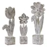 Houzbling Potted Floral (set Of 3) 10.5"h, 12.75"h, 14.25"h Resin/stone Powder