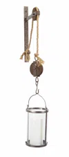 HOUZBLING PULLEY MOUNTED CANISTER 31"H METAL/GLASS